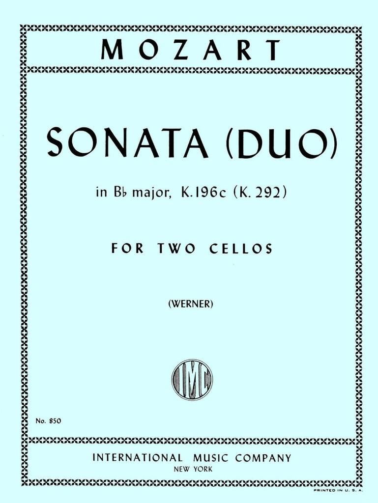 Sonata B Flat Major K 292
